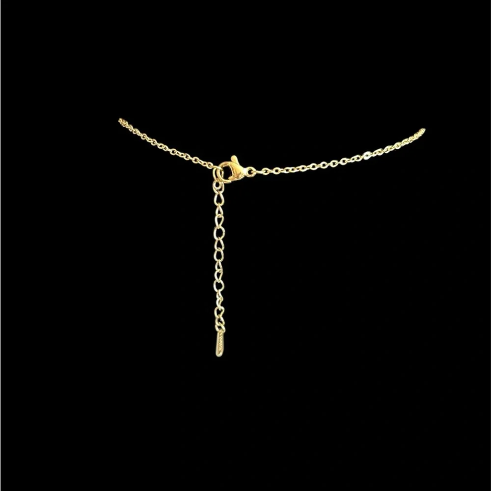 Blue and Pink Locket 18K Gold-Plated Stainless Steel Crystal Necklace